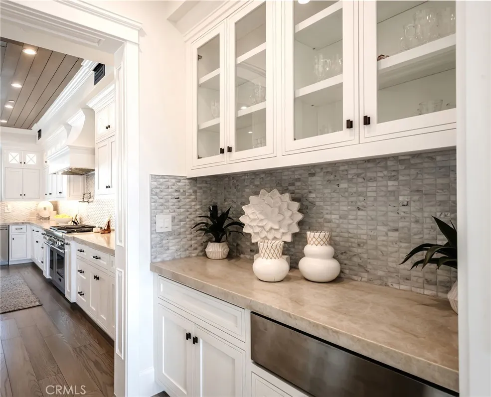 From the east side of the dining room, is the food prep station and huge pantry,