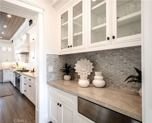 From the east side of the dining room, is the food prep station and huge pantry,