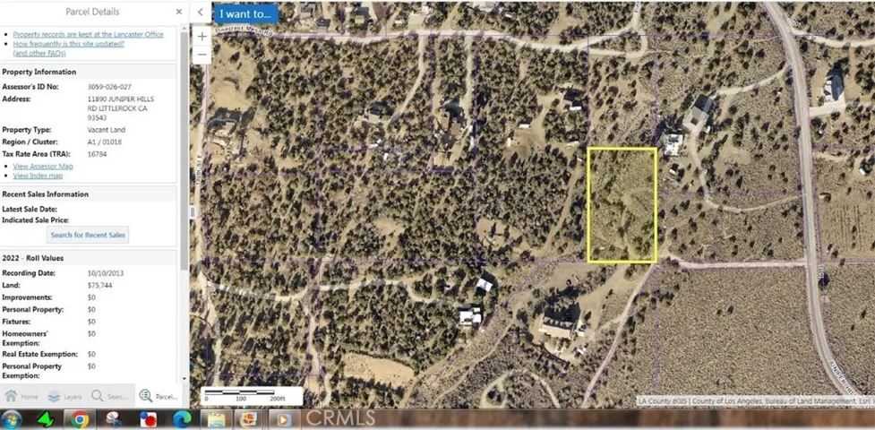 11890 Juniper Hills, Littlerock, California 93543