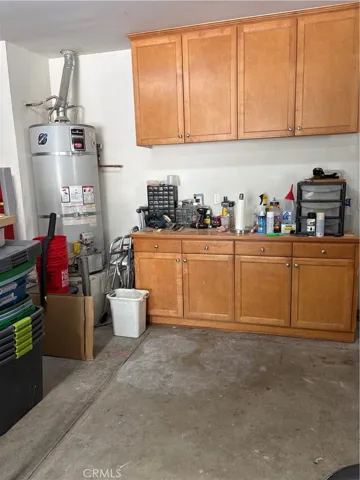 Back of Garage with Build-in Work Bench & Cabinets.