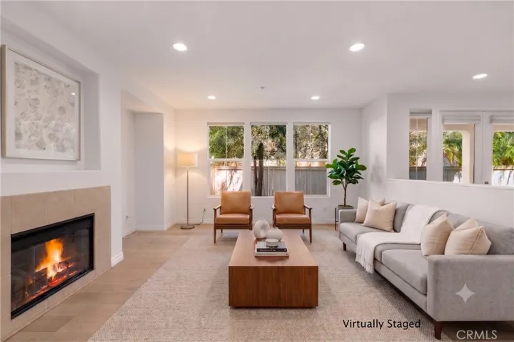 Virtually staged living room