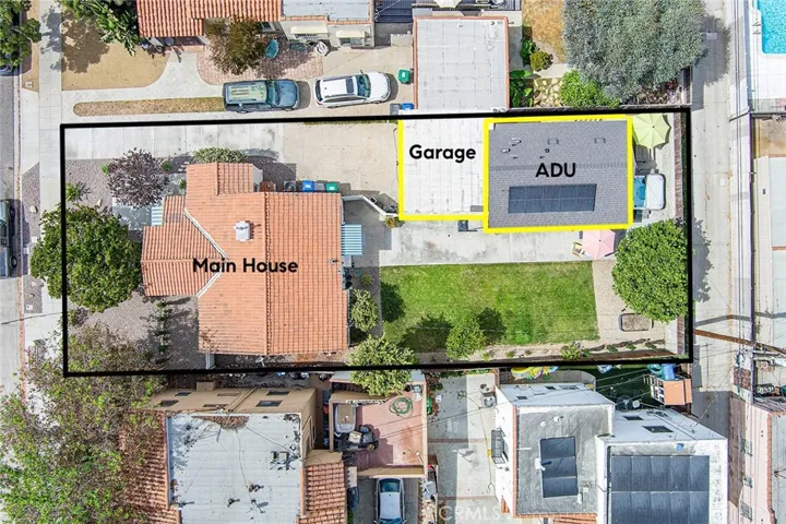 Estimated property line and buildings