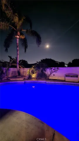 Pool lights at night!