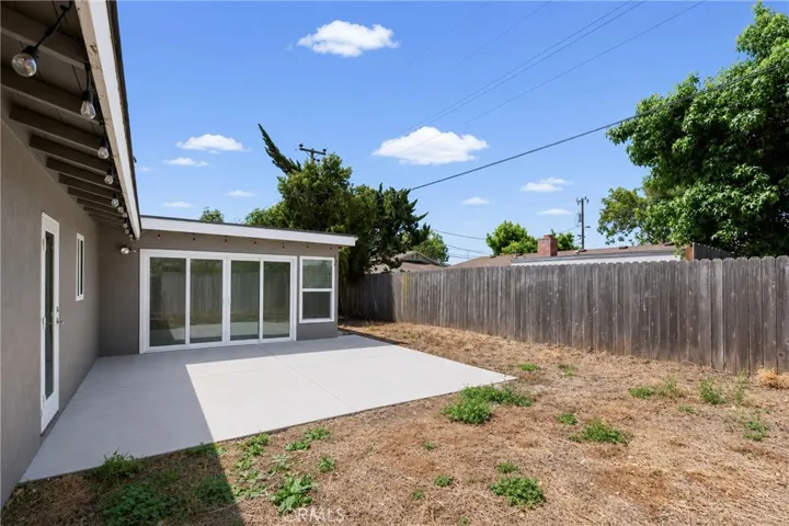 Rear yard with patio and fully fence private yard