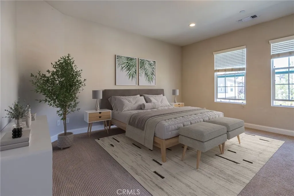 Primary bedroom - photo has been virtually staged.