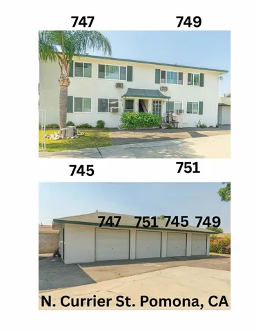 Garages marked by Fourplex address numbers
