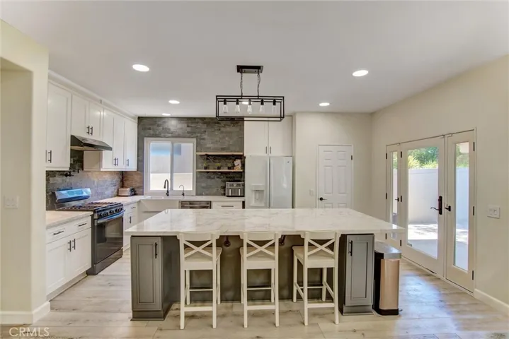 remodeled kitchen with large island