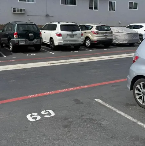 Parking Space A7  When pull in lot about the 7th space on right.