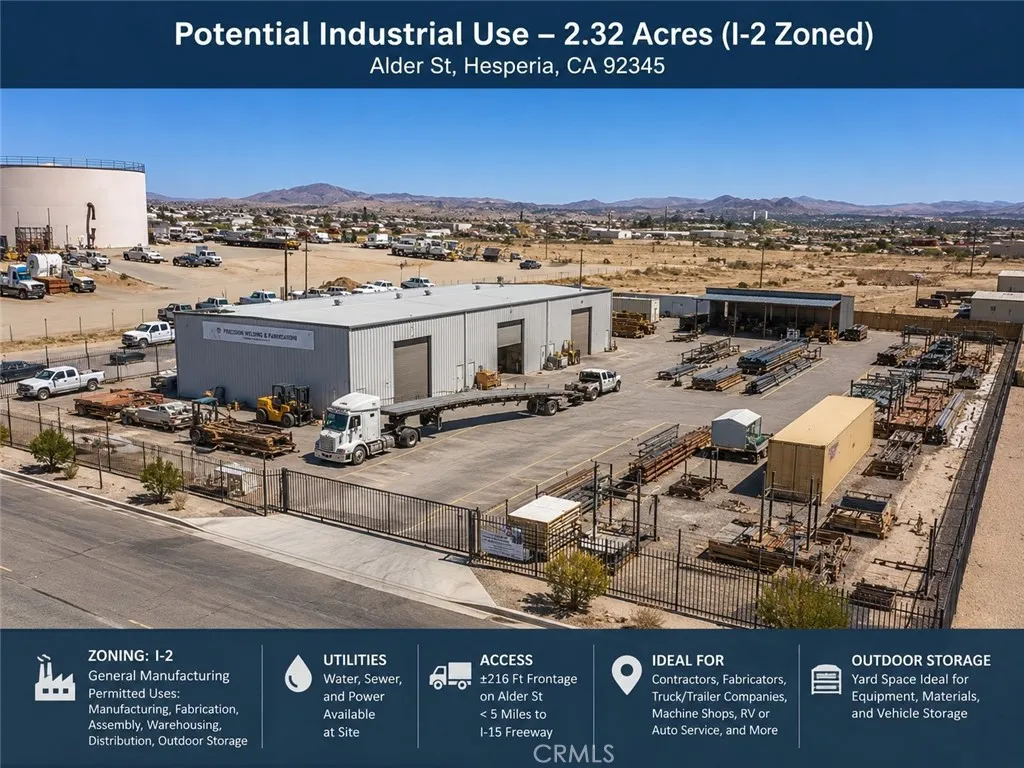 Conceptual rendering for illustrative purposes only. This image depicts one potential industrial development scenario and is not an actual photograph of the property. Buyer to independently verify all permitted uses, zoning, and development requirements with the City of Hesperia