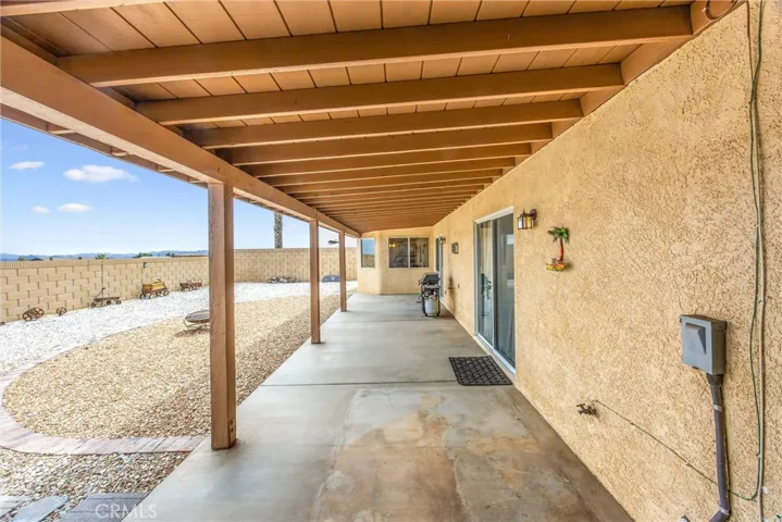 covered patio in rear
