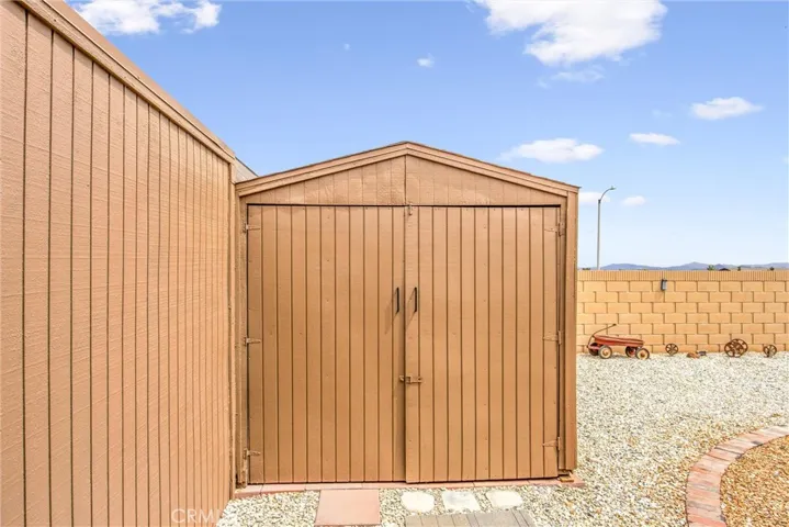 Shed in backyard