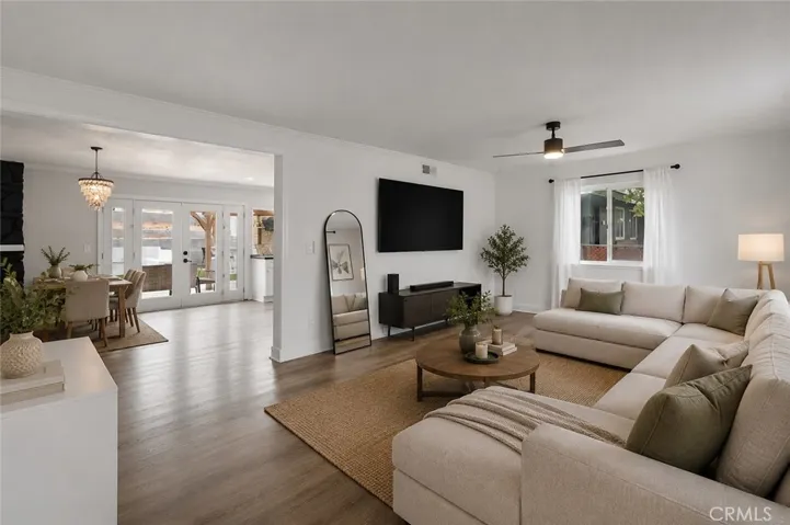 living room virtually staged