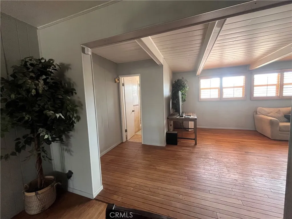 View from dining room into second living space