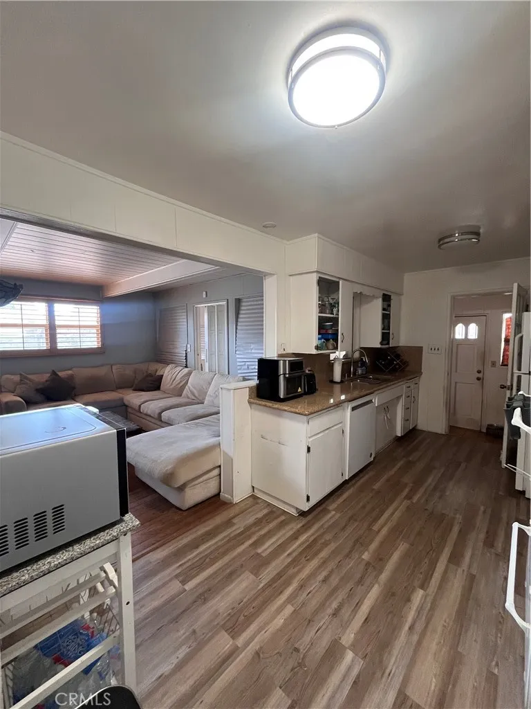 View of kitchen from living room