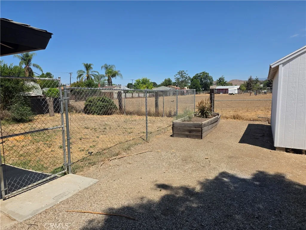 Fenced in backyard
