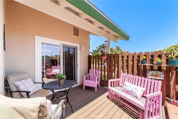 private composite deck right off the living room