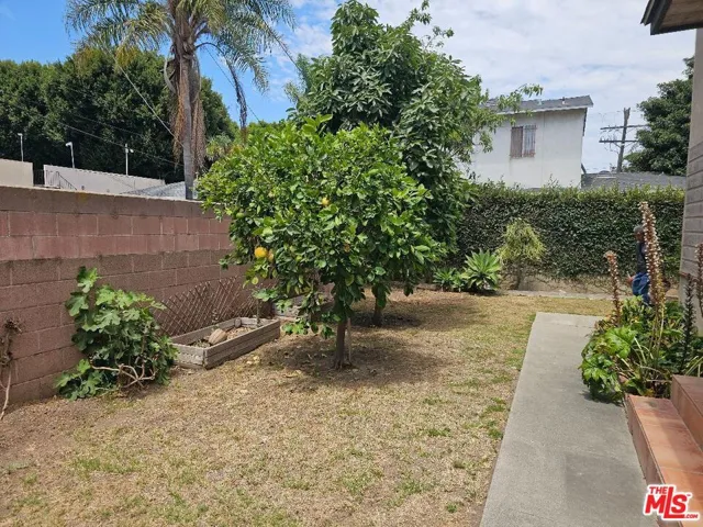 fenced private yard