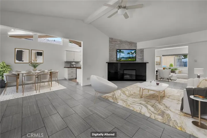 Living Room Cum Dining Area virtually Staged.