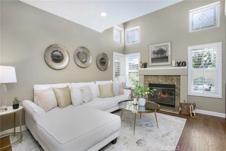 Living room with fireplace