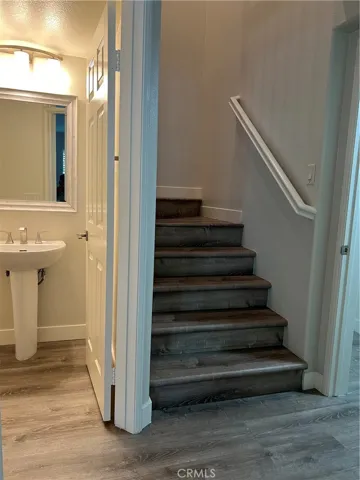 stairway with upgraded laminate flooring