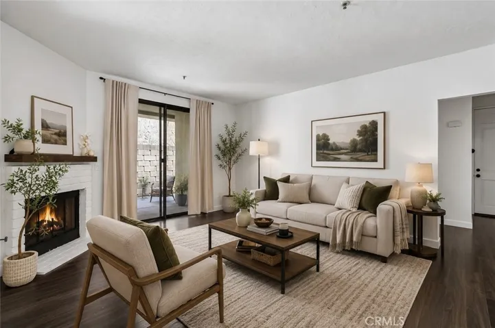 Virtually Staged Living Room 17722 Sergio Cir, # 102 Huntington Beach, CA 92647