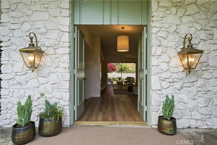 Stone faced entrance