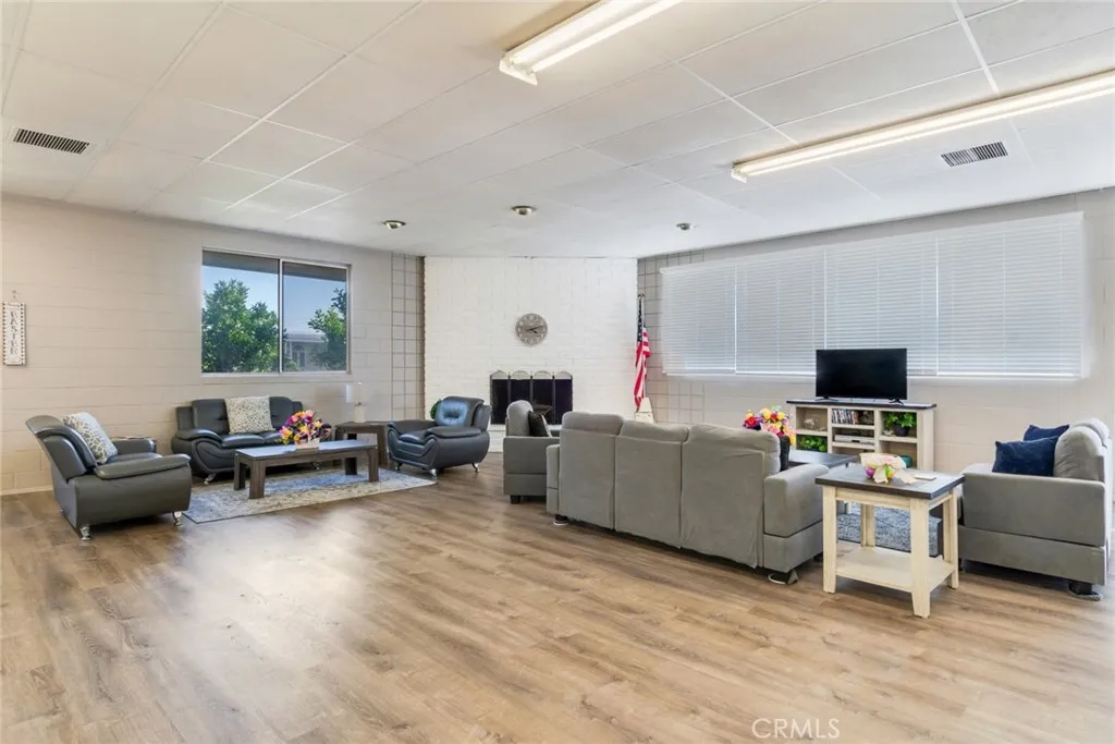 Club house conversation area with TV.
