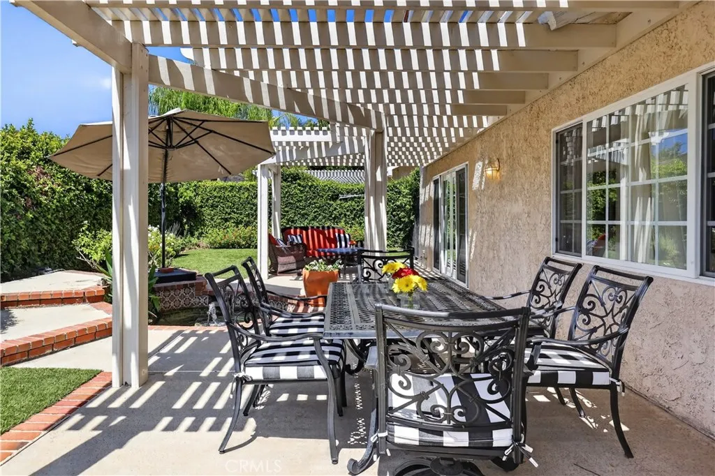 Backyard dining area