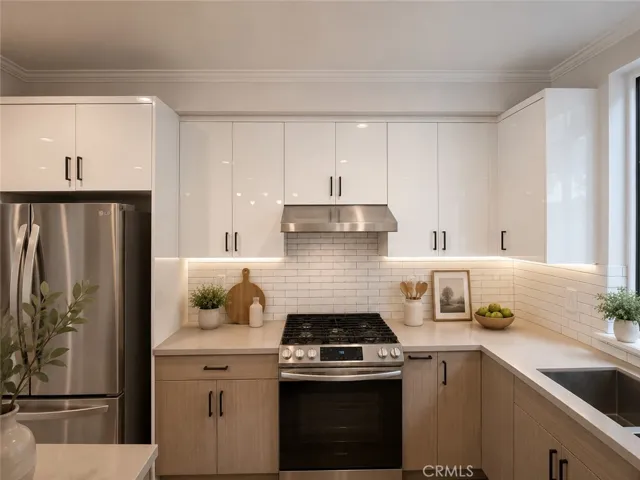 Virtually staged  kitchen