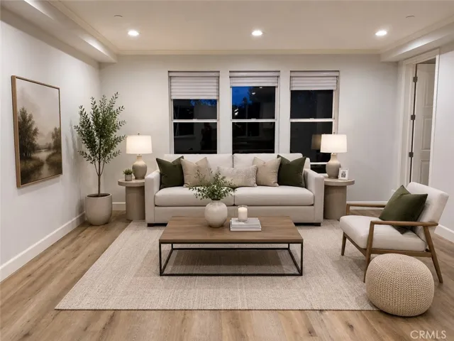 virtually staged living room