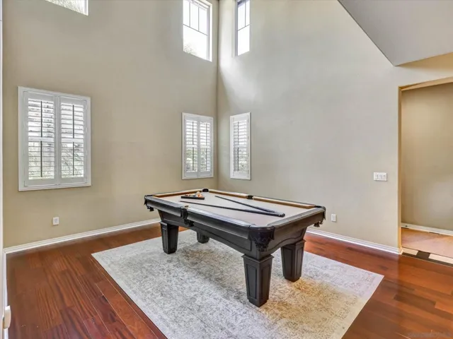 High ceilings absolutely make this living room so stunning!