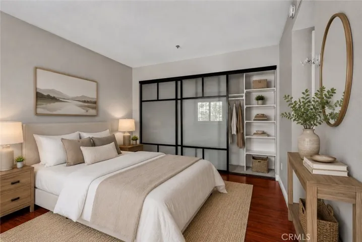 Virtually staged bedroom