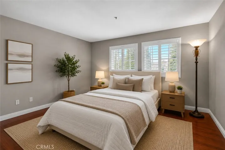 Virtually staged bedroom