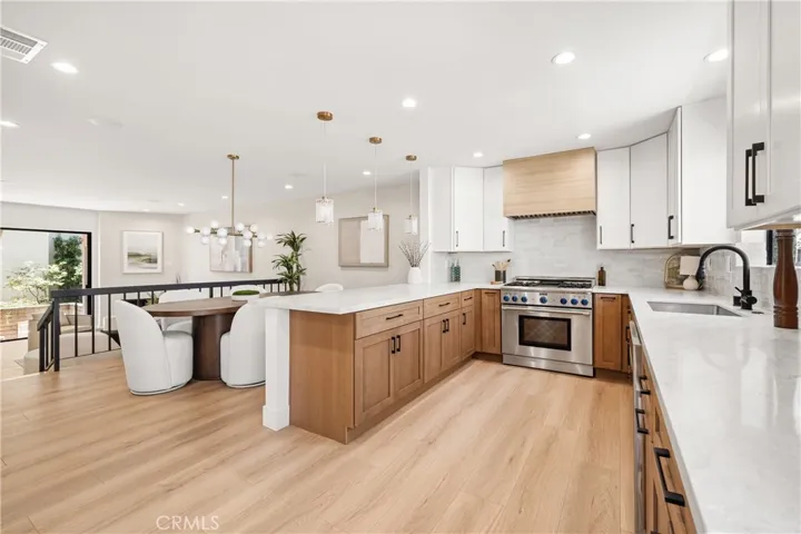 Kitchen overlooking the dining area.