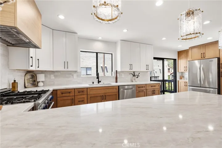Beautifully updated kitchen with abundant cabinetry