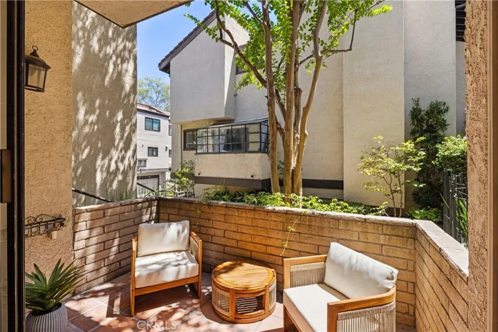 Private patio off the living room