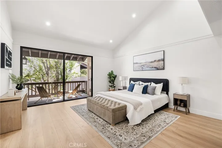 Spacious primary suite with private balcony