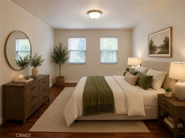Virtually staged bedroom