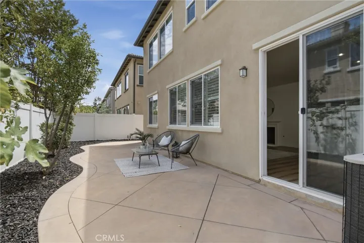 Paved backyard space