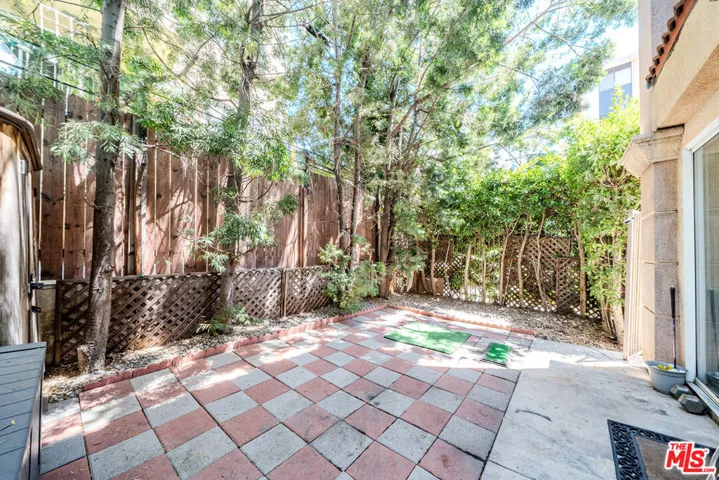 fenced back yard