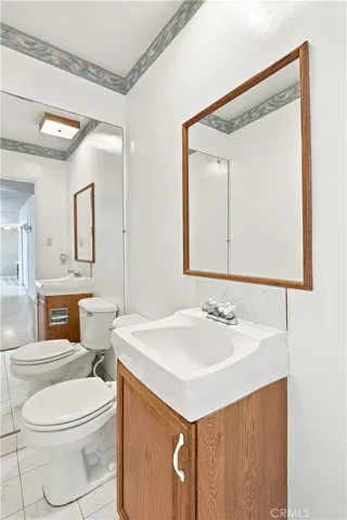 Bathroom next to garage