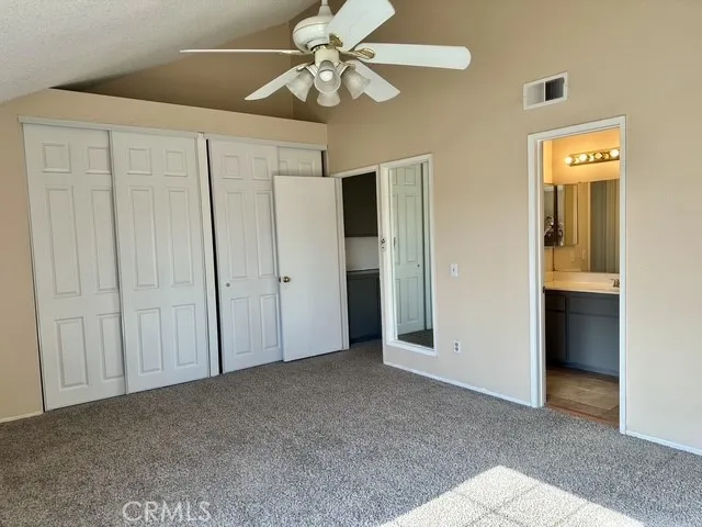 Primary bedroom with large closet space