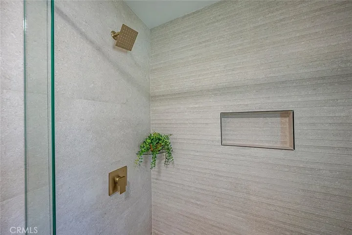 Primary bath- look at this designer tile!