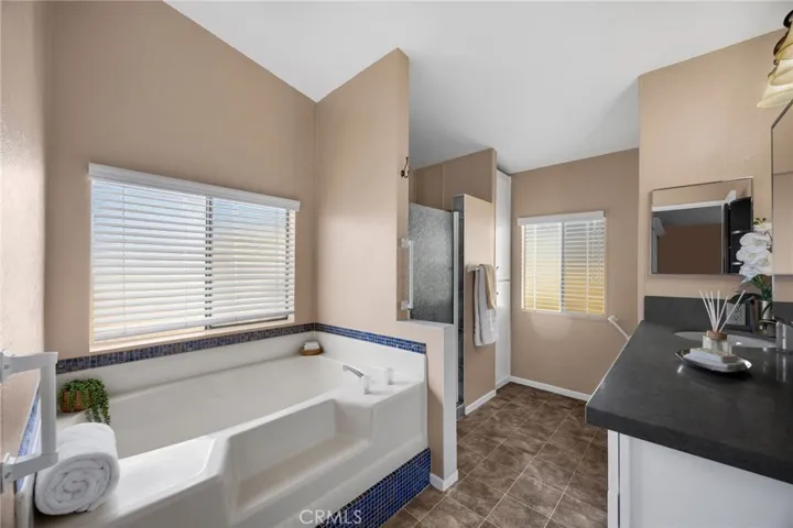 master bathroom with jaccuzi tub
