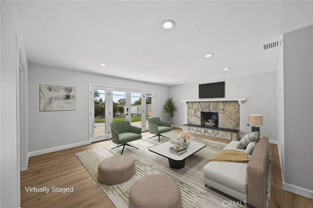 Virtually staged living room