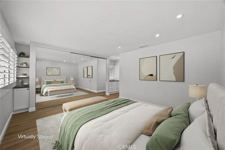Virtually staged primary suite