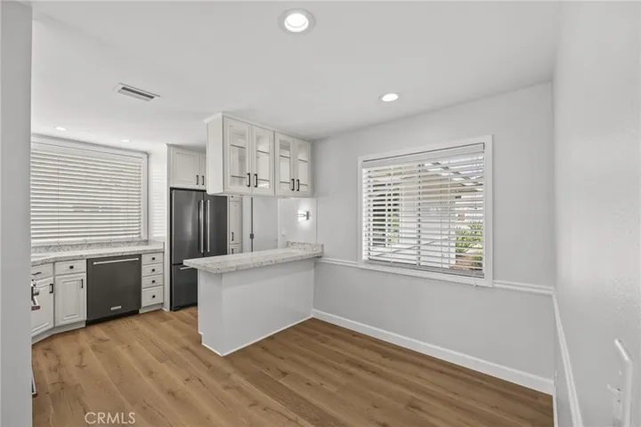 Virtually staged dining area