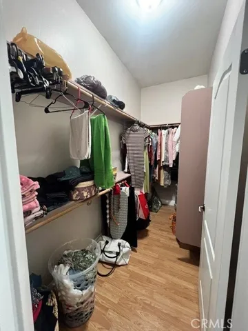 Walk-in closet in master bedroom