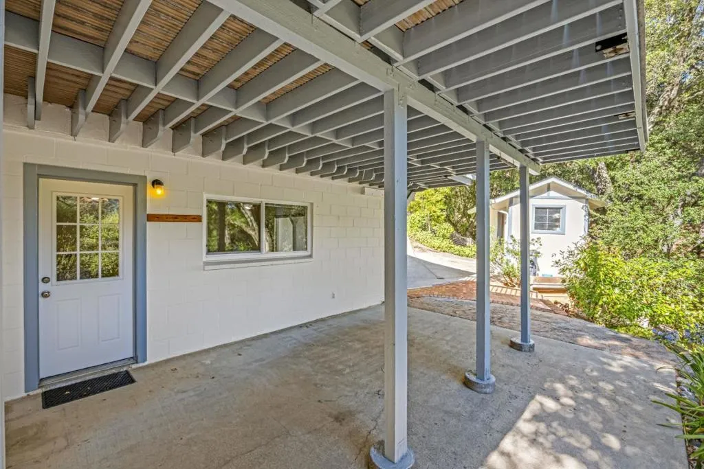 Covered patio outside the lower level living area