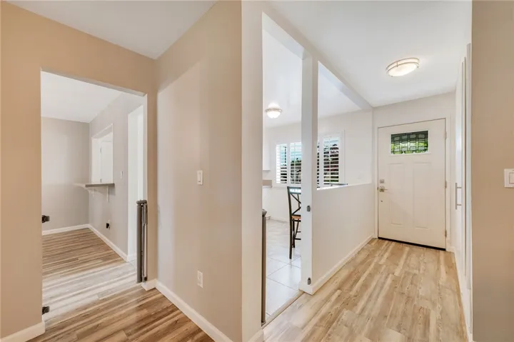 View from living room to front door